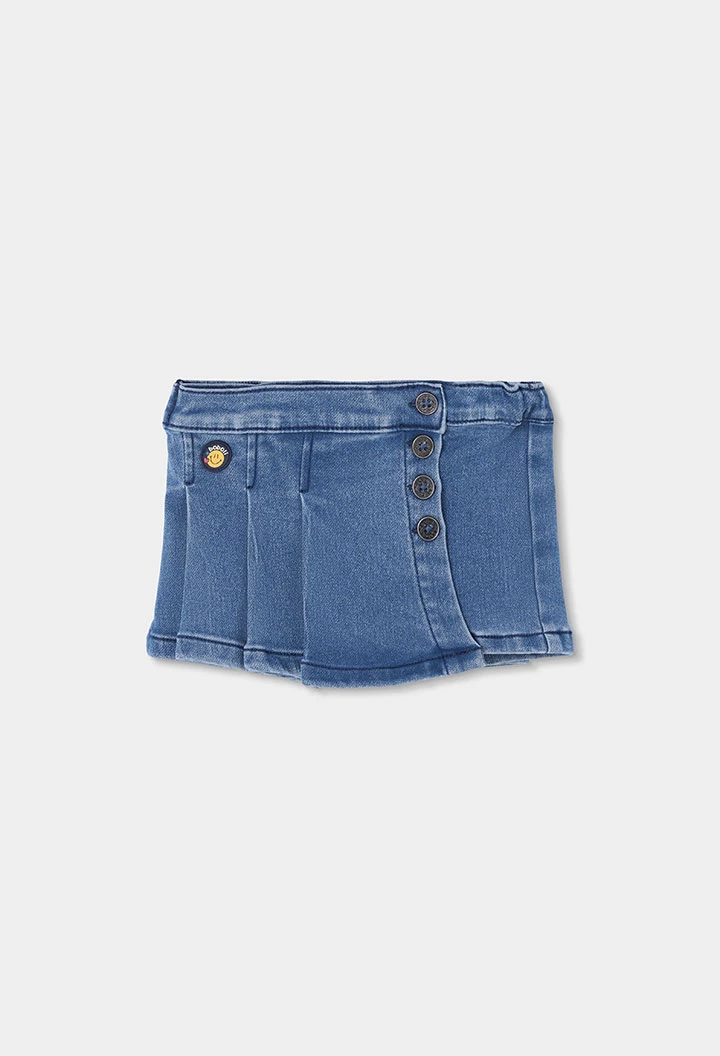 Jupe en denim bleu avec boutons