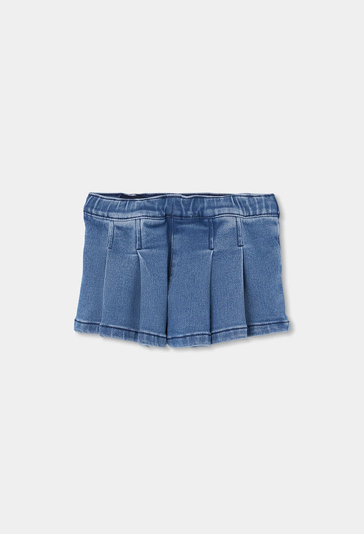 Jupe en denim bleu avec boutons