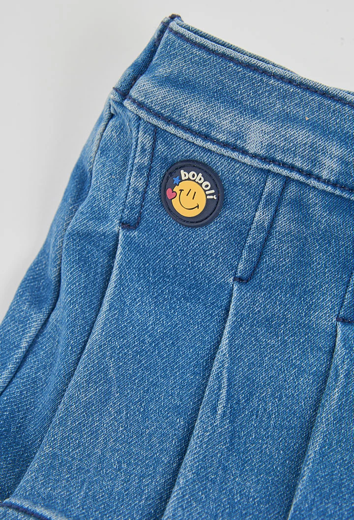 Jupe en denim bleu avec boutons