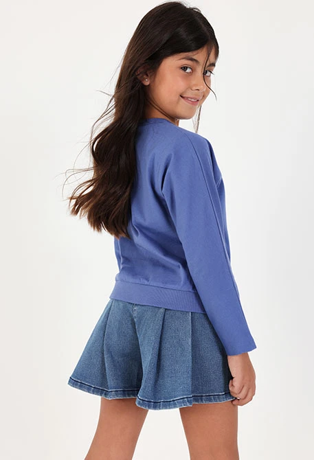 Falda denim azul con botones