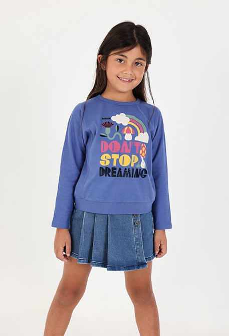 Falda denim azul con botones