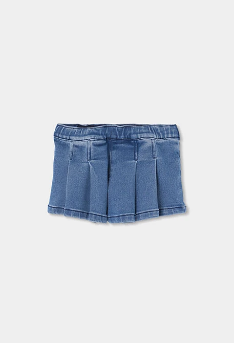 Gonna denim blu con bottoni