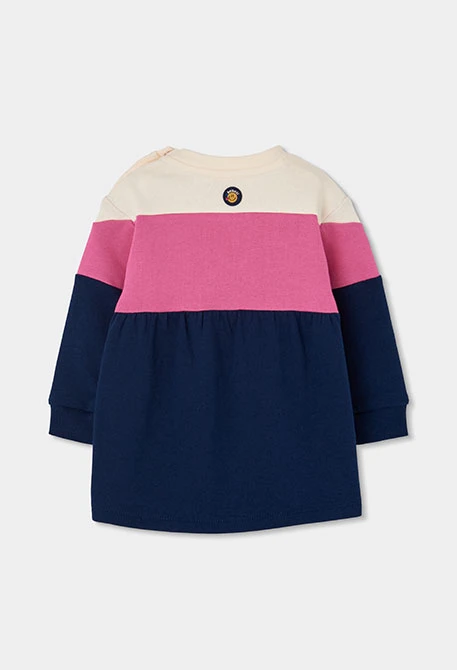 Ensemble en maille fille bleu marine imprimé arc-en-ciel