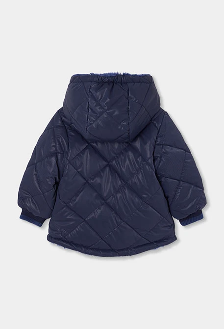 Parka tissu technique fille bleu marine matelassée