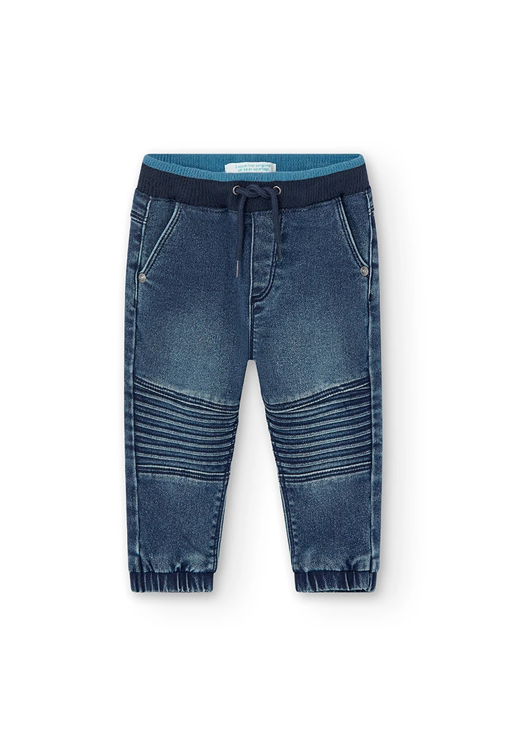 Stretch denim trousers for baby