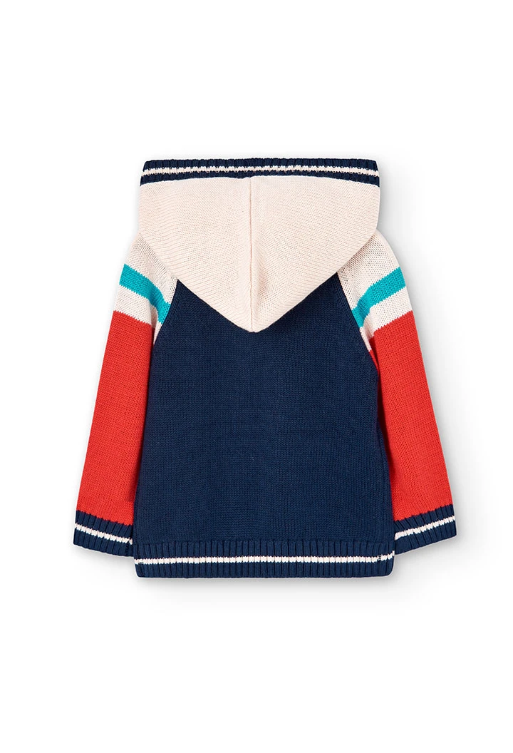 Jaqueta tricotosa amb caputxa de nadó