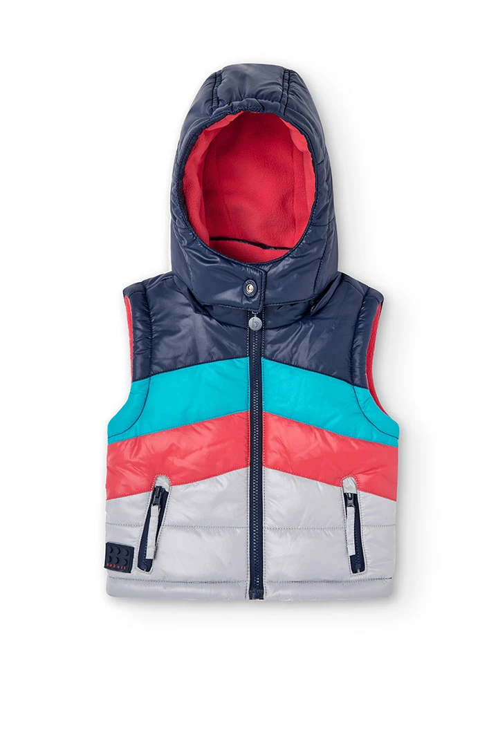 Technical fabric vest for baby boy