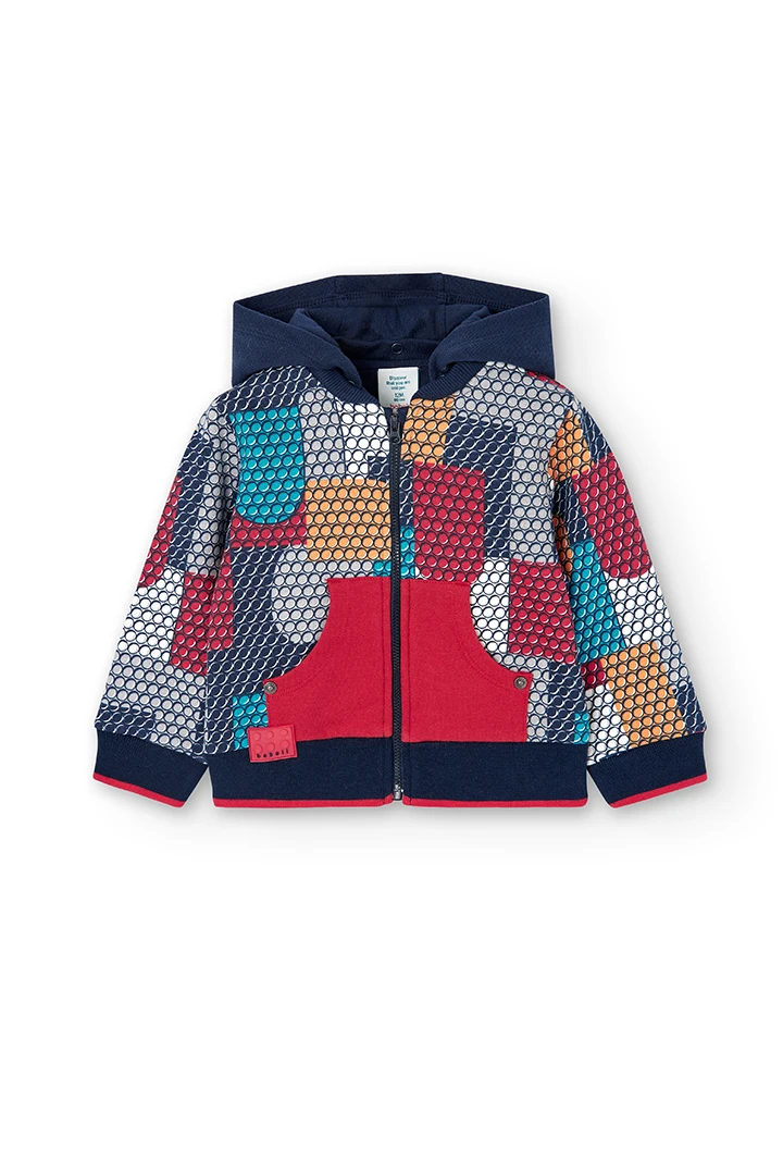 Chaqueta felpa de bebé niño bolsillo tipo canguro-BCI