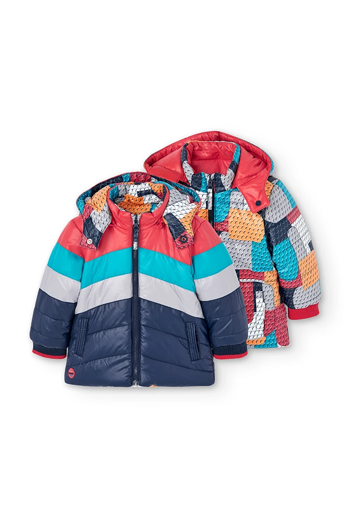Reversible parka for baby boy