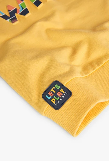 Baby boy\'s yellow plush sweatshirt