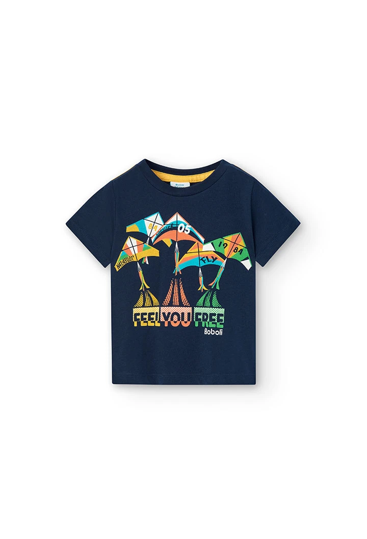 T-shirt tricoté bleu marine pour bébé garçon