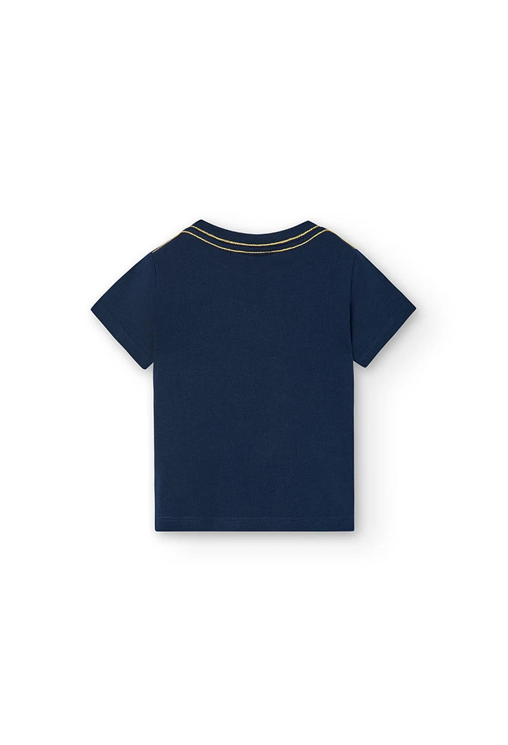 Camiseta de punto de bebé niño en azul marino
