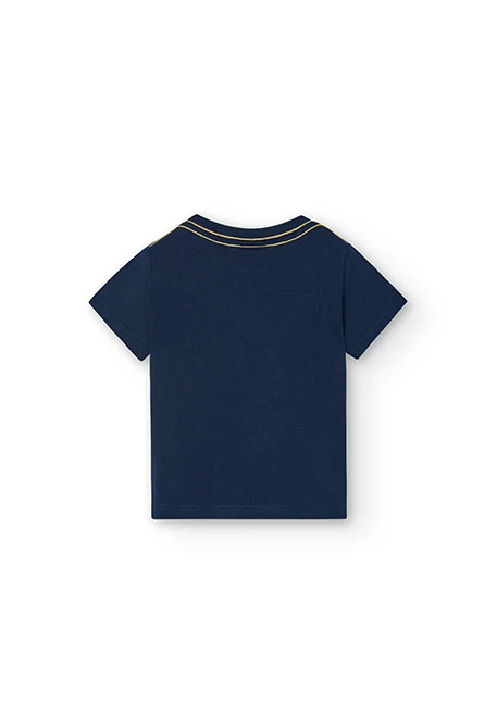 Baby boy's knit t-shirt in navy blue