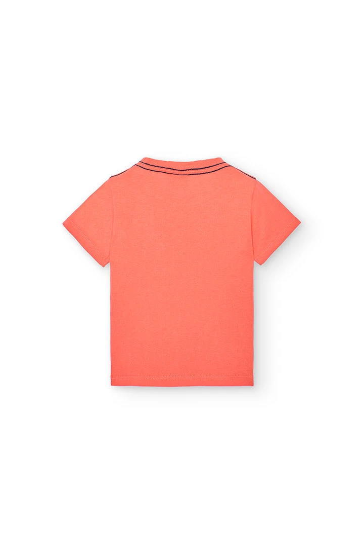 Camisola de malha de bebé menino em laranja