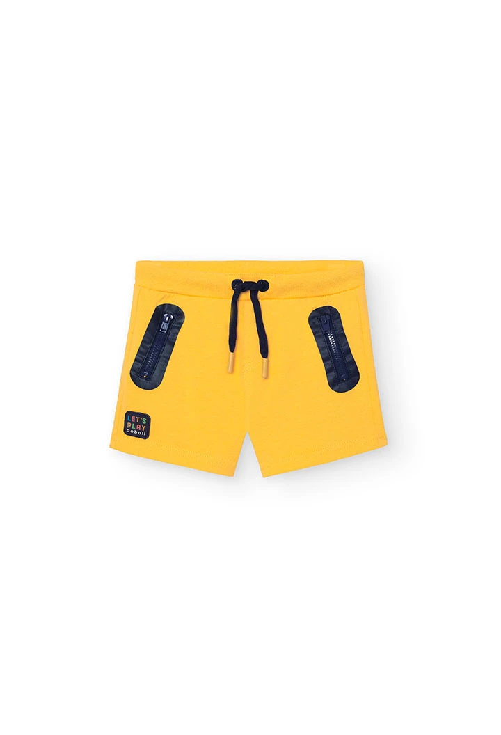 Strick-Bermuda-Shorts, für Baby-Jungen, in Farbe Gelb