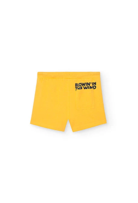Baby boy's knit shorts in yellow