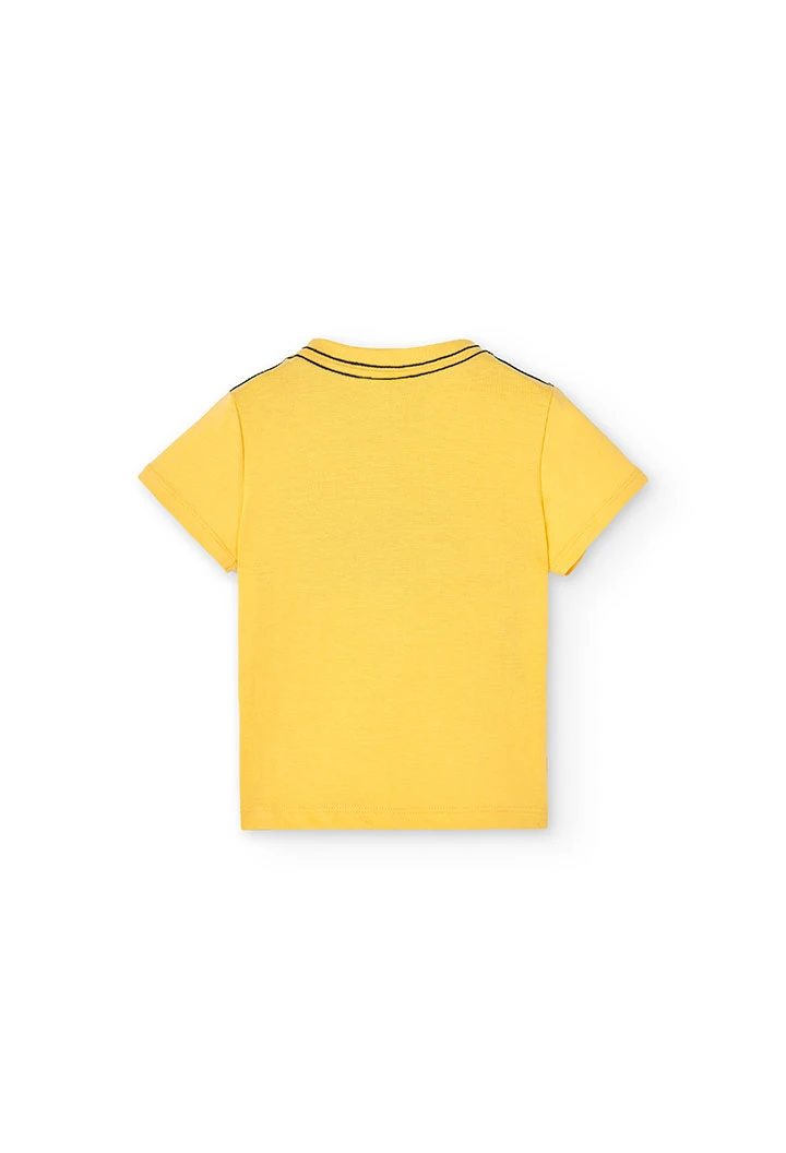 Camisola de malha de bebé menino em amarelo