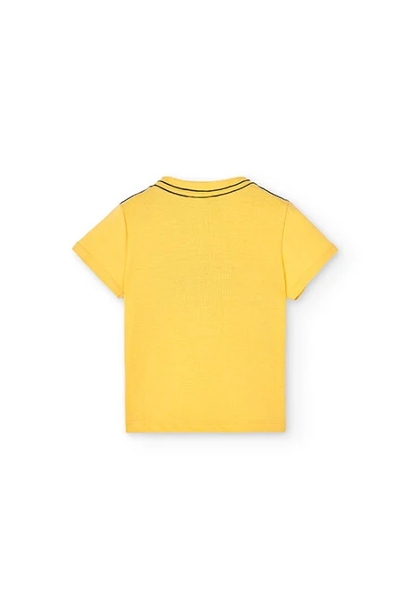 Camisola de malha de bebé menino em amarelo