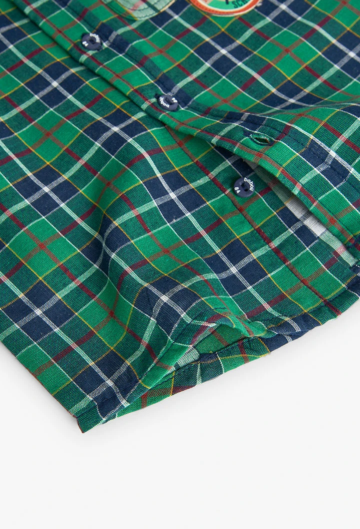 Boy\'s shirt in green checks