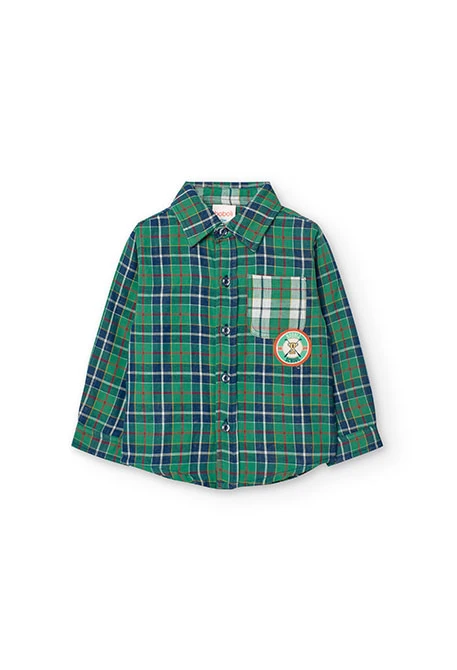 Camisa de niño en cuadros verdes