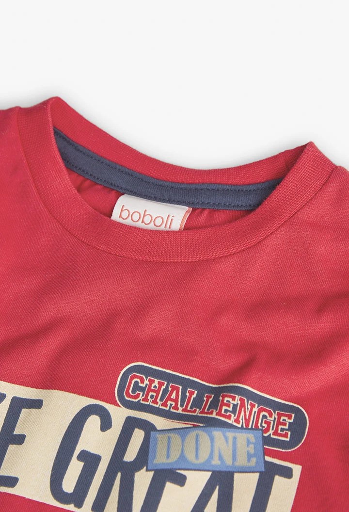 T-shirt tricoté rouge pour bébé garçon 