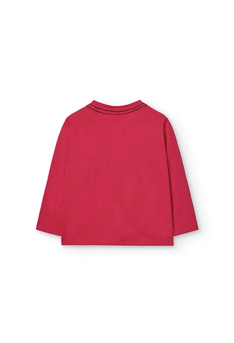 Camiseta de punto para bebé niño en rojo