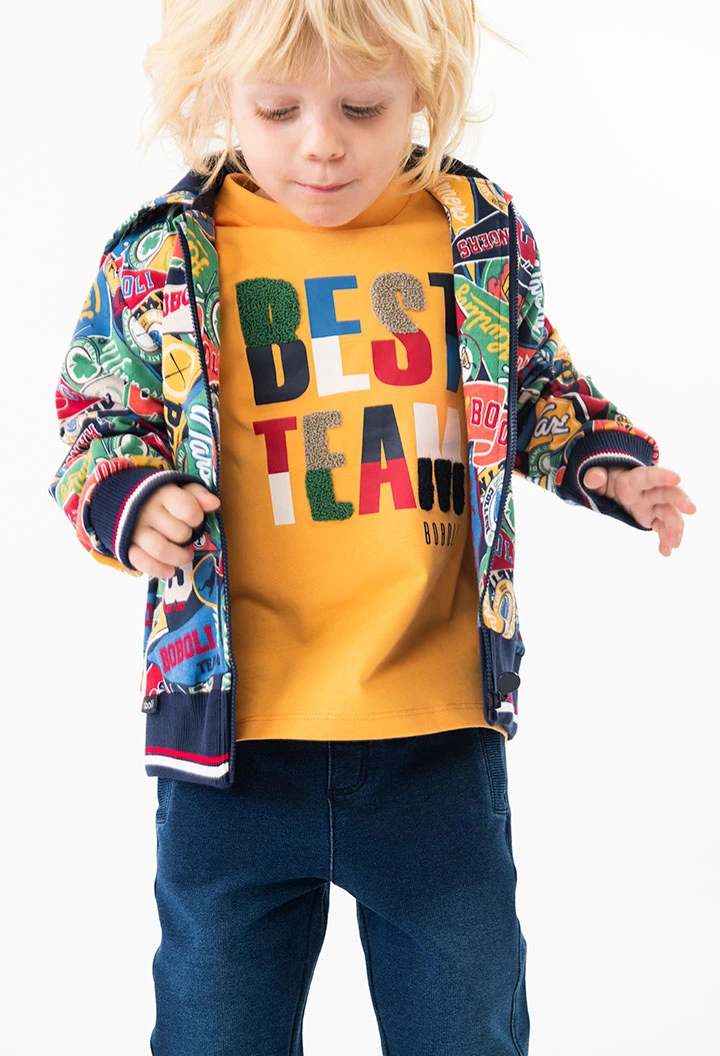 Camiseta de punto para bebé niño de color amarillo