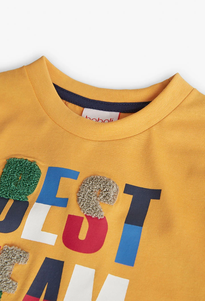 T-shirt jaune  en cotton pour bébé garçon 