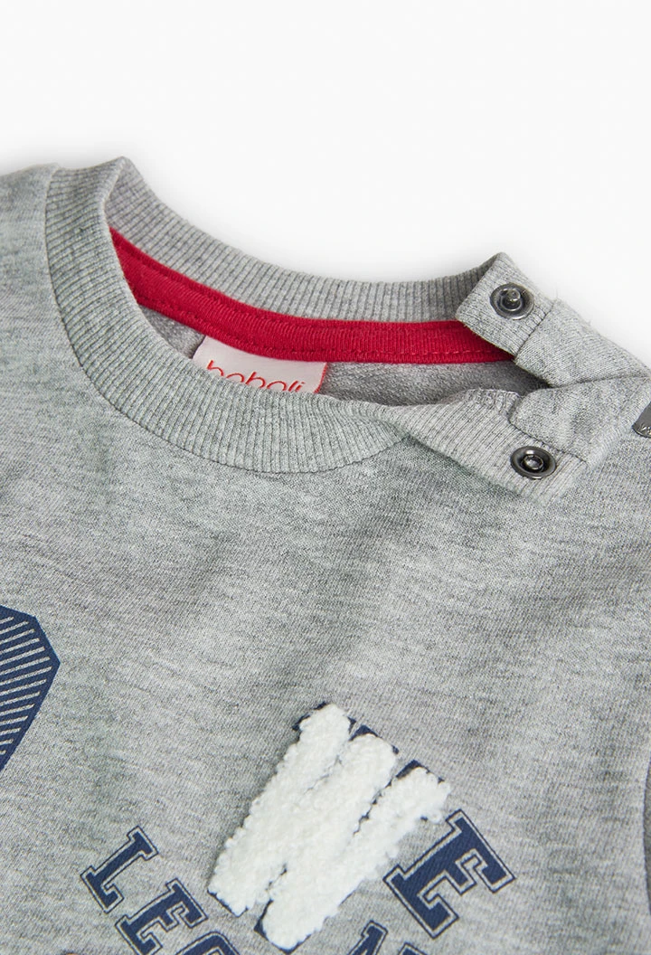 Sudadera de felpa para bebé niño en gris vigoré