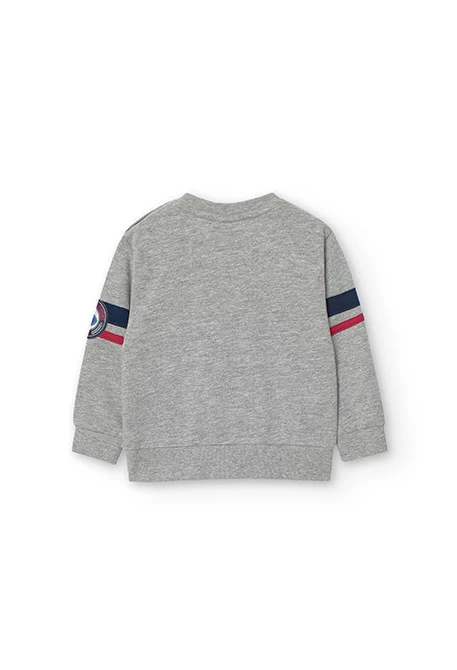 Sweatshirt für Baby-Jungen in Grau mit Rundhalsschnitt