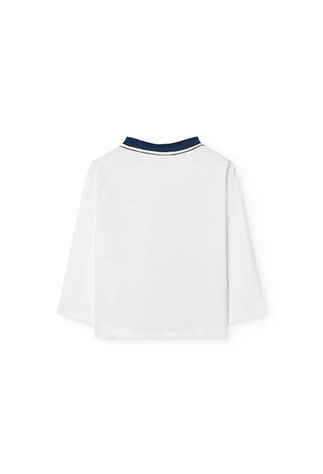 T-shirt en cotton pour bébé garçon en blanc avec imprimé