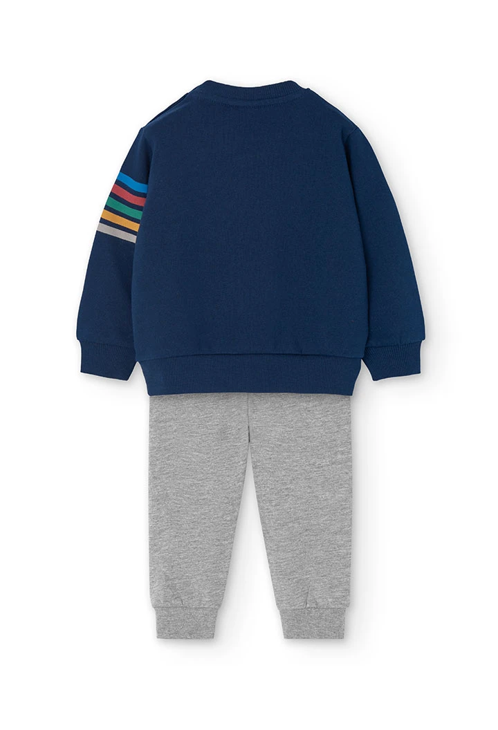 2tlg. Set mit Sweatshirt und Hose für Baby-Jungen in Marineblau