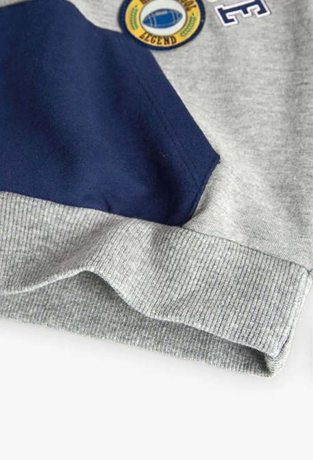 Sudadera de felpa para bebé niño en gris con bordado