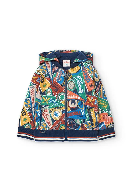 Printed fleece jacket for baby boy