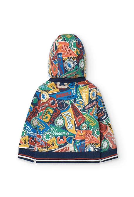 Printed fleece jacket for baby boy