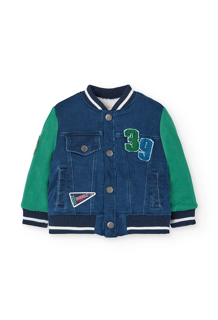 Blouson en denim pour bébé garçon en bleu