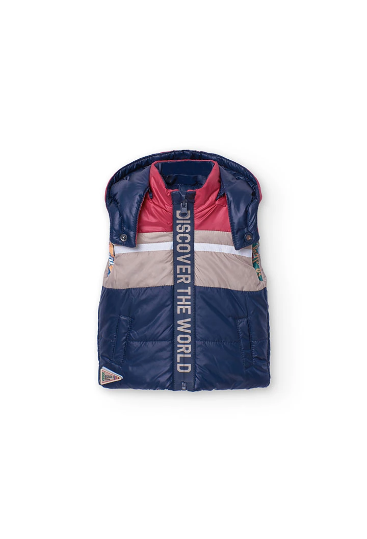 Gilet réversible pour bébé garçon avec imprimé bleu marine