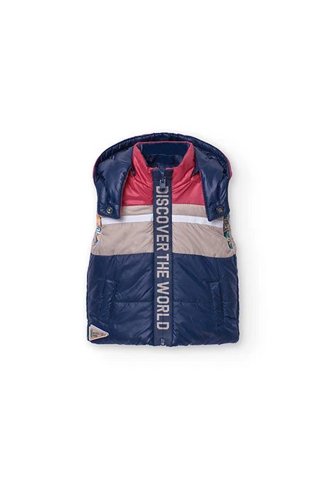 Gilet reversibile per neonato con stampa blu navy