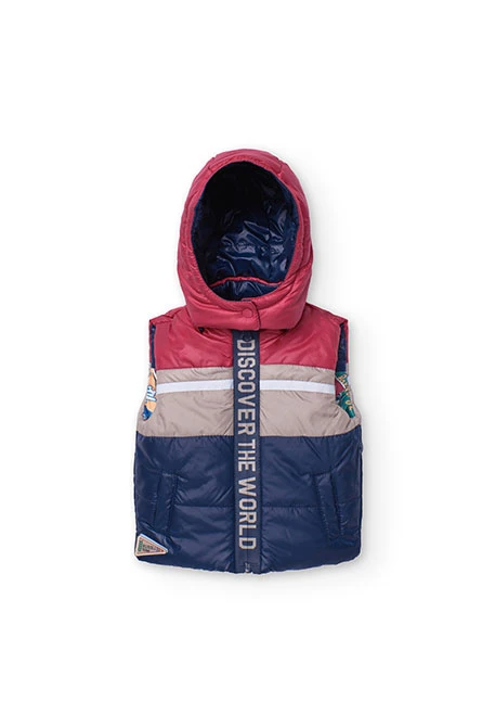 Gilet réversible pour bébé garçon avec imprimé bleu marine