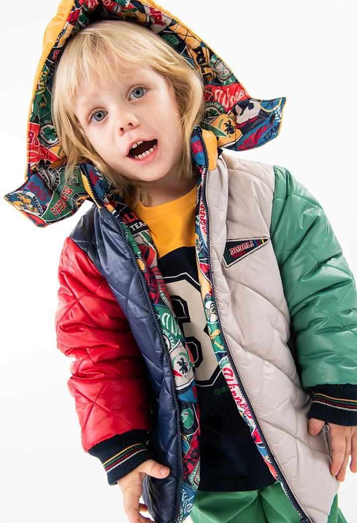 Parka reversible para bebé niño estampada