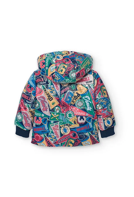 Reversible printed parka for baby boy