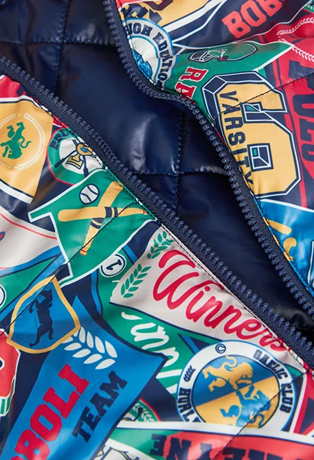 Parka reversível estampada para bebé menino