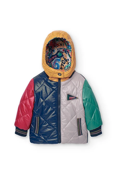 Parka reversible para bebé niño estampada