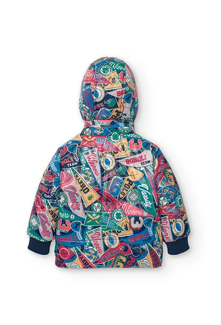 Parka reversible para bebé niño estampada