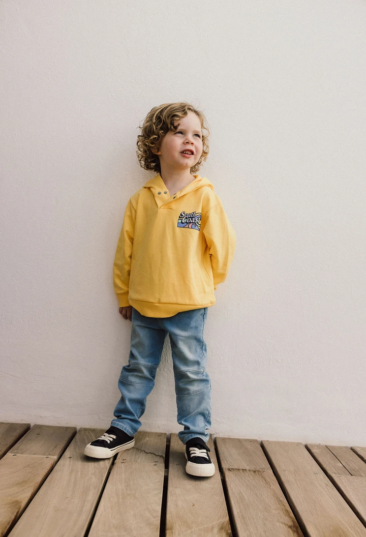 Felpa-Sweatshirt für Babyjungen in Gelb