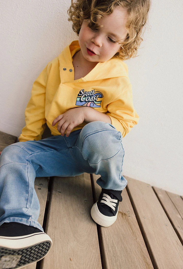 Pantaloni in maglia per neonato in colore bleach