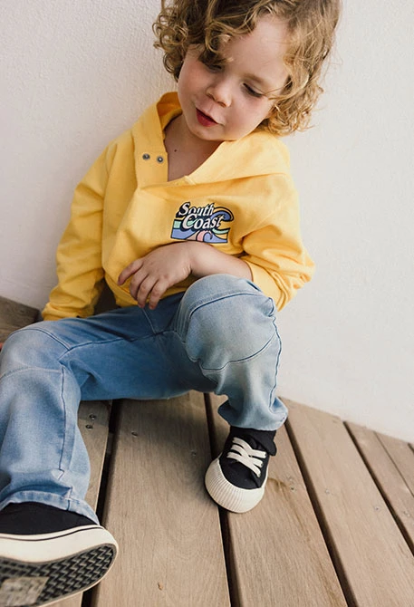 Baby boy knit trousers in bleach colour