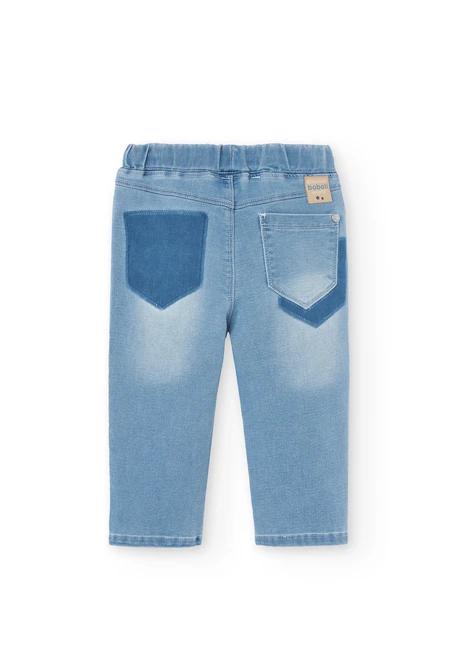 Baby boy knit trousers in bleach colour