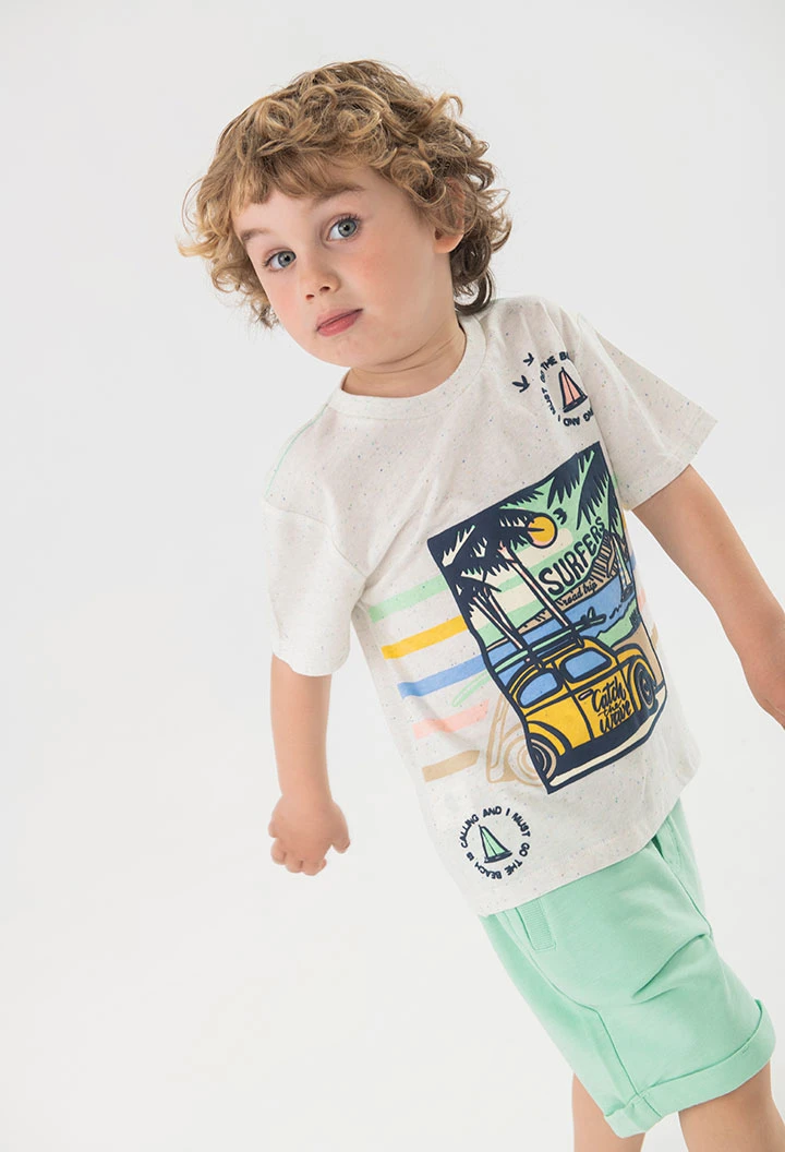 Camisola de malha para bebé menino em branco