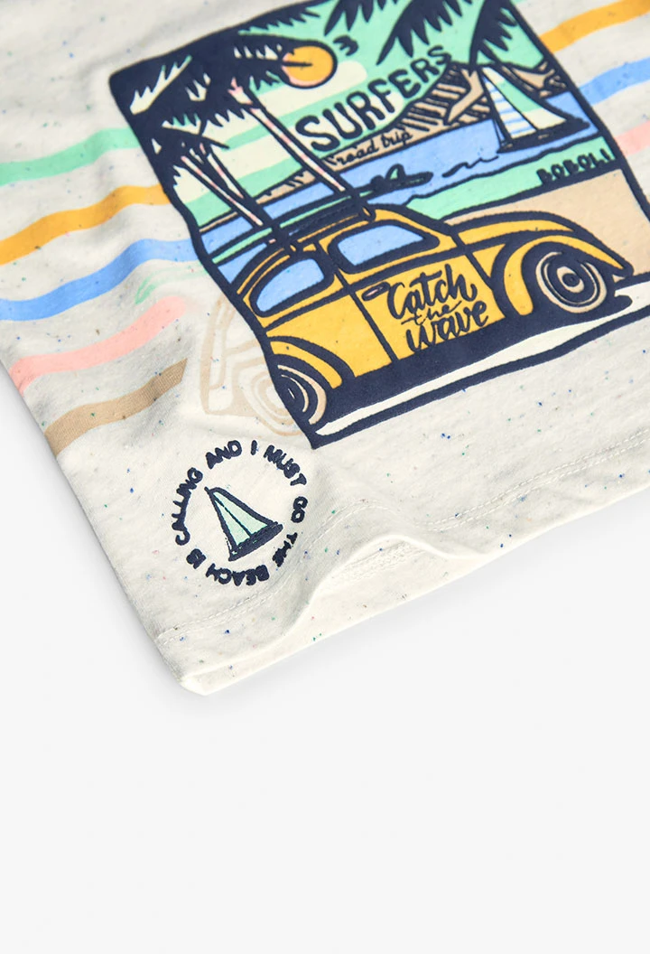 Camiseta de punto para bebé niño en blanco